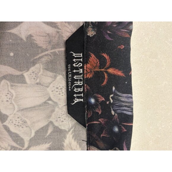 Disturbia Dark Floral Gothic Midi Dress Foxglove Witchy Cottagecore US 12 - Picture 4 of 10